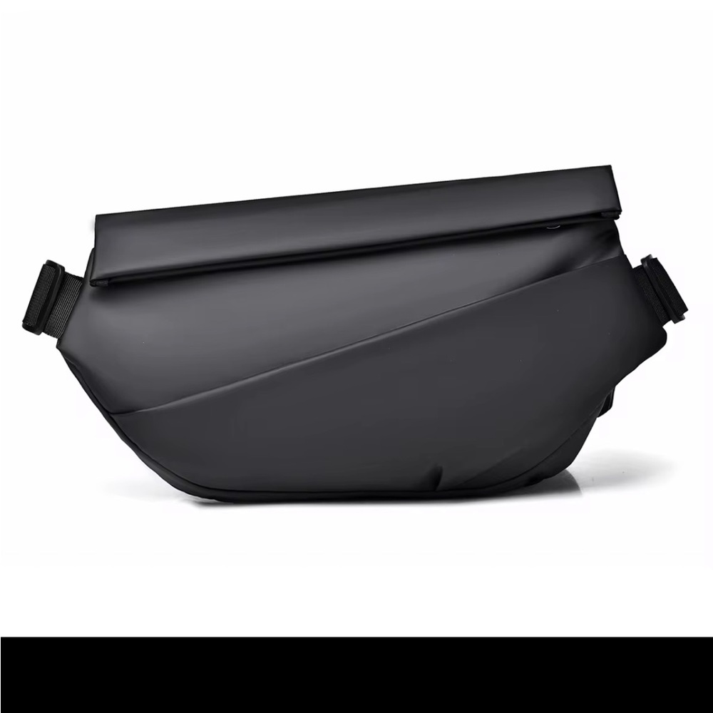 Sleek Black Unisex Crossbody Bag